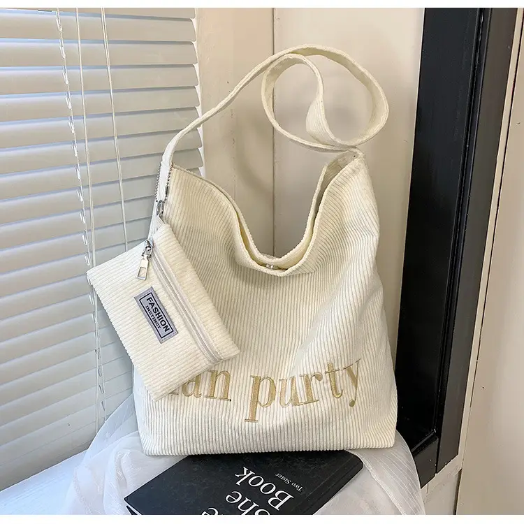 Korean Letter Canvas Shoulder Bag Large Capacity — feature 27