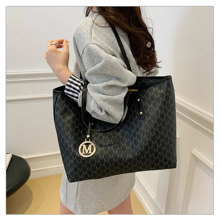 Trendy Women's Brown Monogram Tote Bag Large Capacity — feature 18