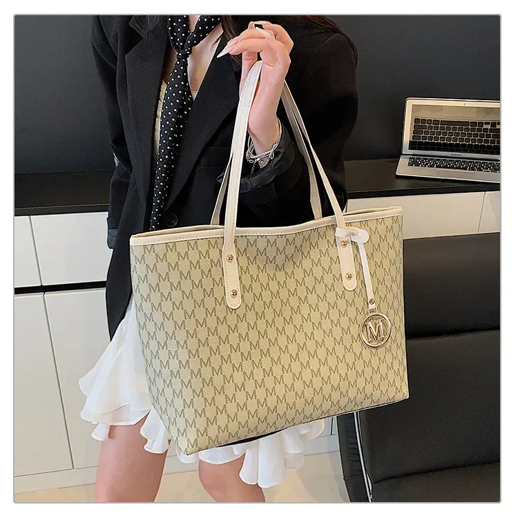 Trendy Women's Brown Monogram Tote Bag Large Capacity — feature 20