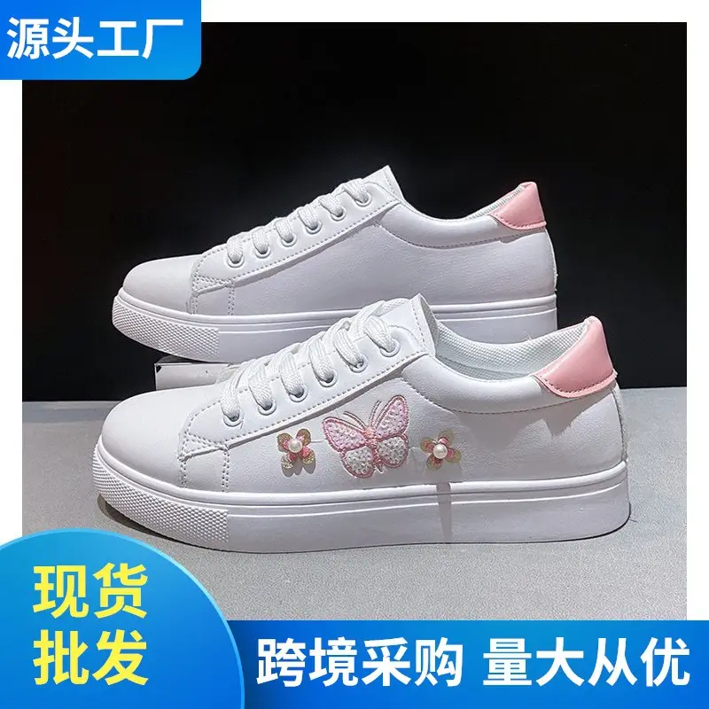 White Shoes Women's 2025 Spring and Summer New Lace-up Casual Women's Board Shoes Soft Sole All-match Running Shoes Women's Single-layer Shoes Student Shoes - Image 4
