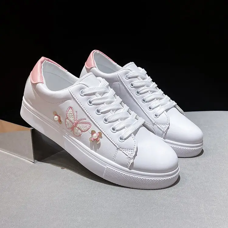 White Shoes Women's 2025 Spring and Summer New Lace-up Casual Women's Board Shoes Soft Sole All-match Running Shoes Women's Single-layer Shoes Student Shoes - Image 5