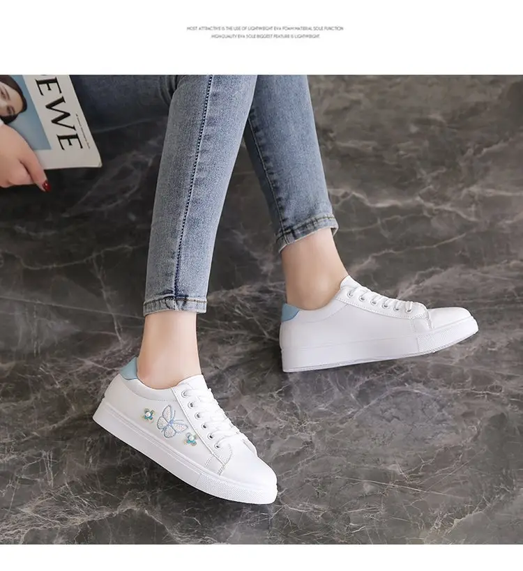 White Shoes Women's 2025 Spring and Summer New Lace-up Casual Women's Board Shoes Soft Sole All-match Running Shoes Women's Single-layer Shoes Student Shoes — feature 12
