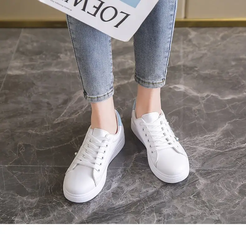White Shoes Women's 2025 Spring and Summer New Lace-up Casual Women's Board Shoes Soft Sole All-match Running Shoes Women's Single-layer Shoes Student Shoes — feature 13