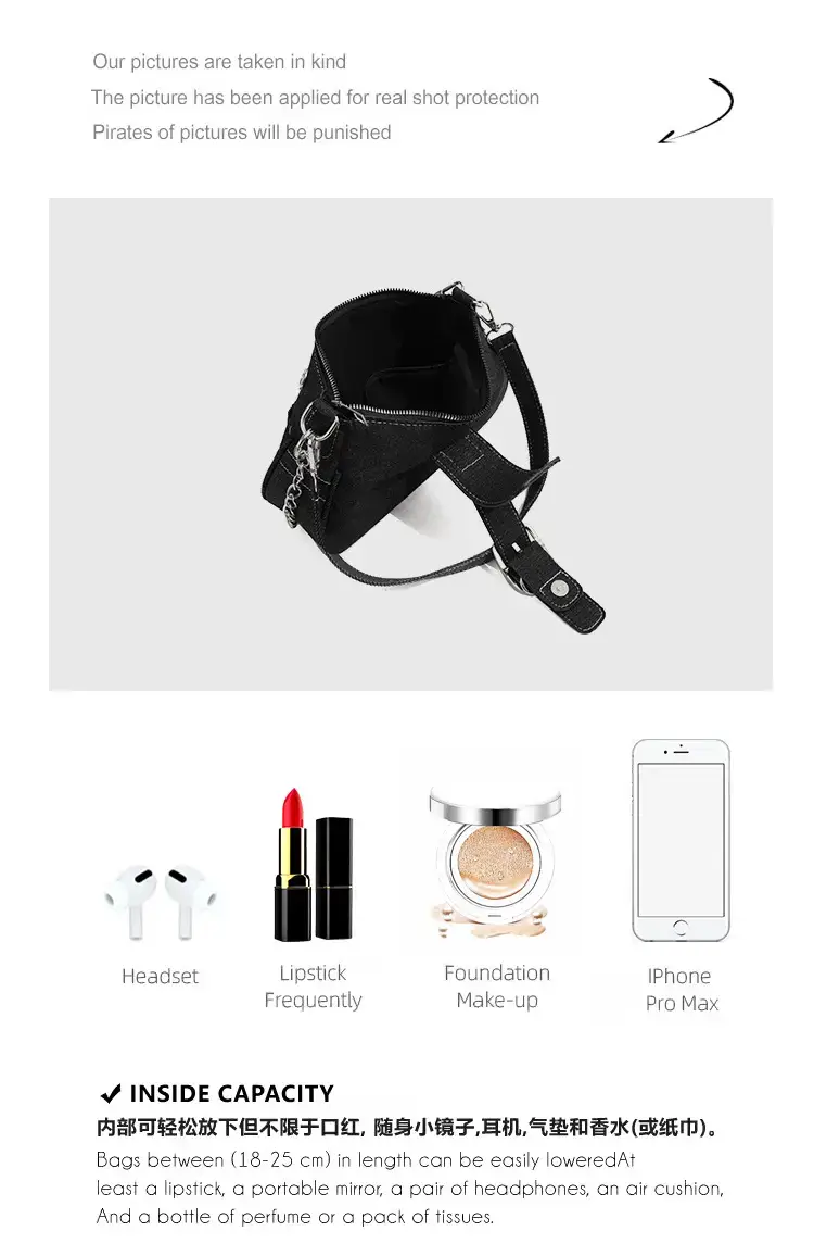 Blue Star Denim Underarm Bag with Chain Strap — feature 4
