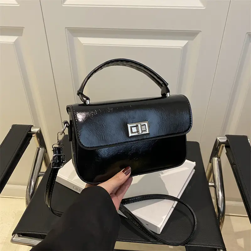White Textured Small Square Women's Bag