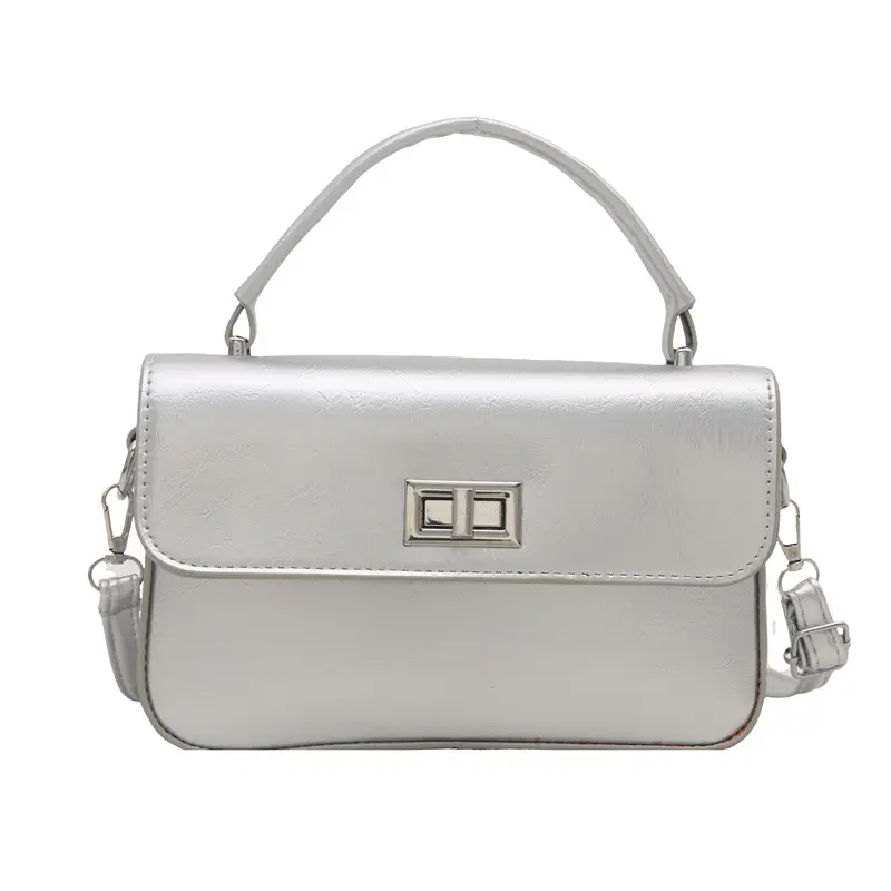 White Textured Small Square Women's Bag