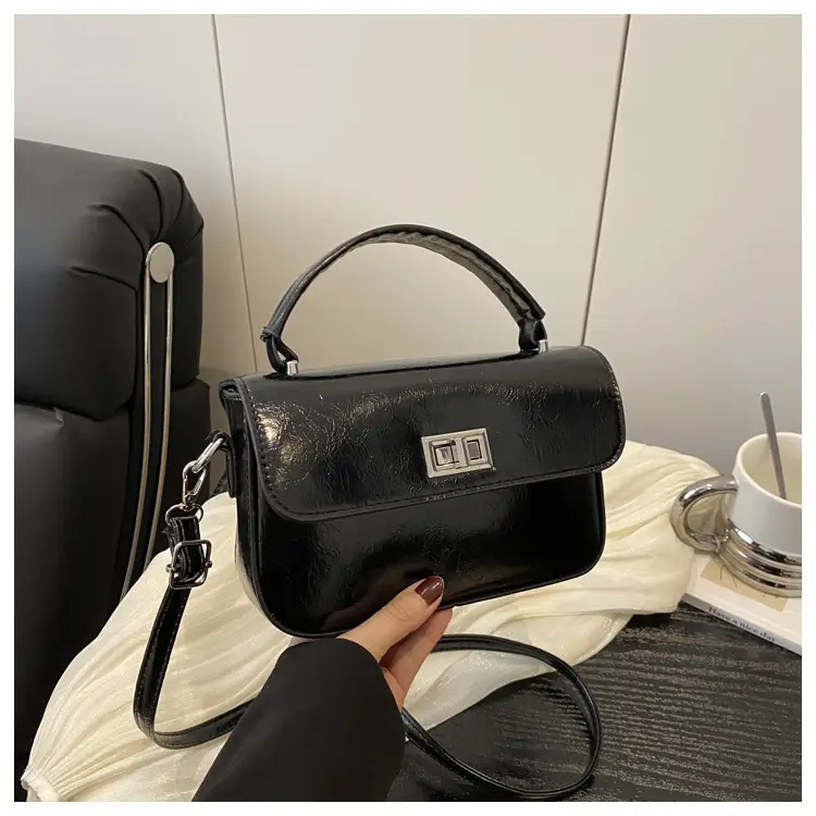 White Textured Small Square Women's Bag — feature 25