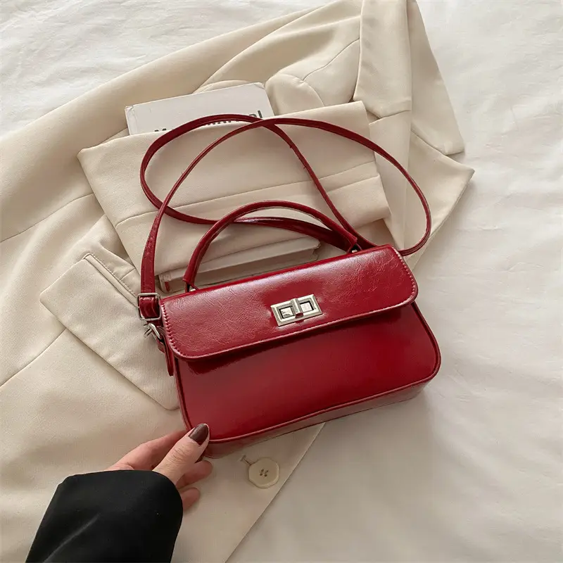 White Textured Small Square Women's Bag