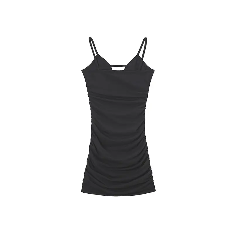 Black Knitted Strap Bodycon Tank Top for Women