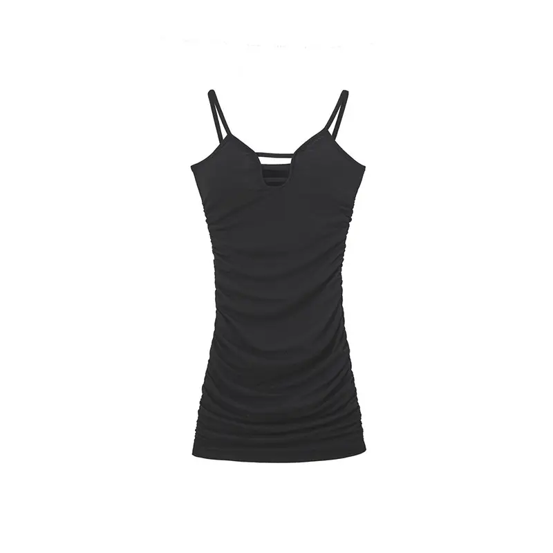 Black Knitted Strap Bodycon Tank Top for Women — feature 4