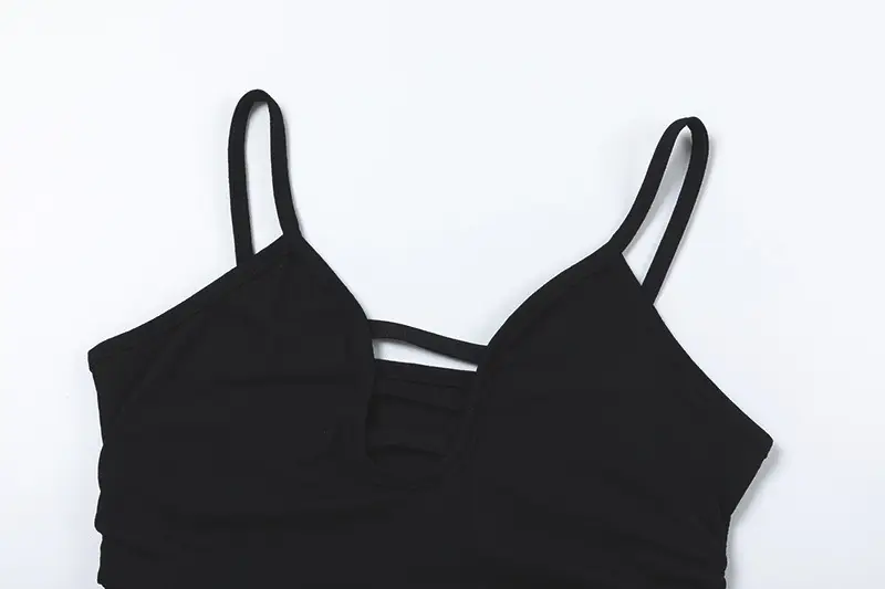 Black Knitted Strap Bodycon Tank Top for Women — feature 5