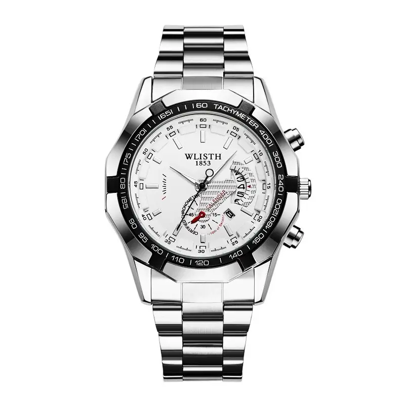 Men's Gold Waterproof Chronograph Watch with Large Dial - Image 2