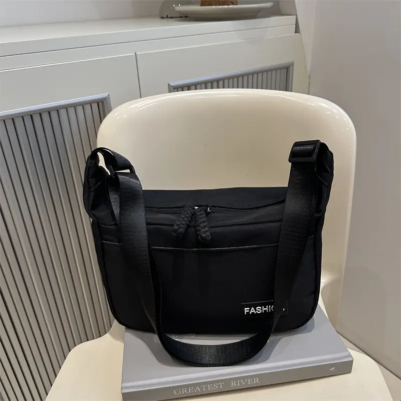 Women Canvas Crossbody Bag White Black 2025 - Image 8
