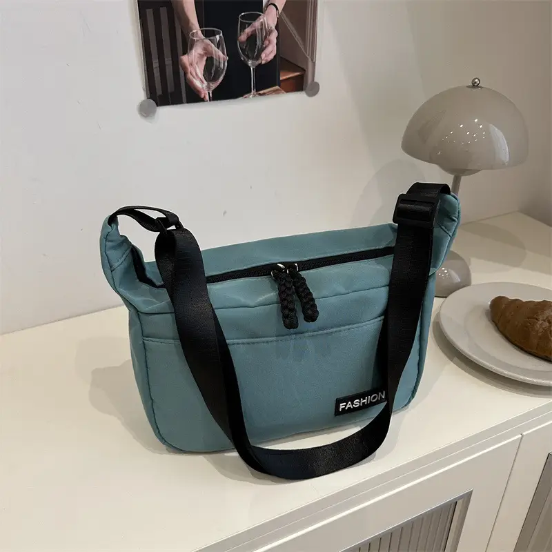 Women Canvas Crossbody Bag White Black 2025 - Image 9