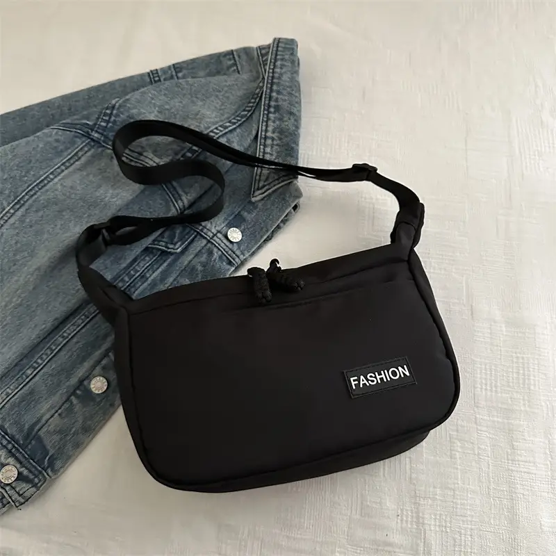 Women Canvas Crossbody Bag White Black 2025 - Image 2