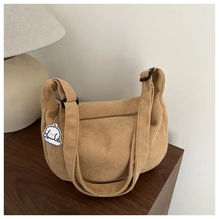 Women's Large Canvas Shoulder Bag Beige 2025 Spring Summer — feature 29