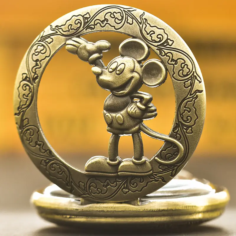 Cross-Border Animal Mouse Flip Pocket Watch Necklace - Image 3