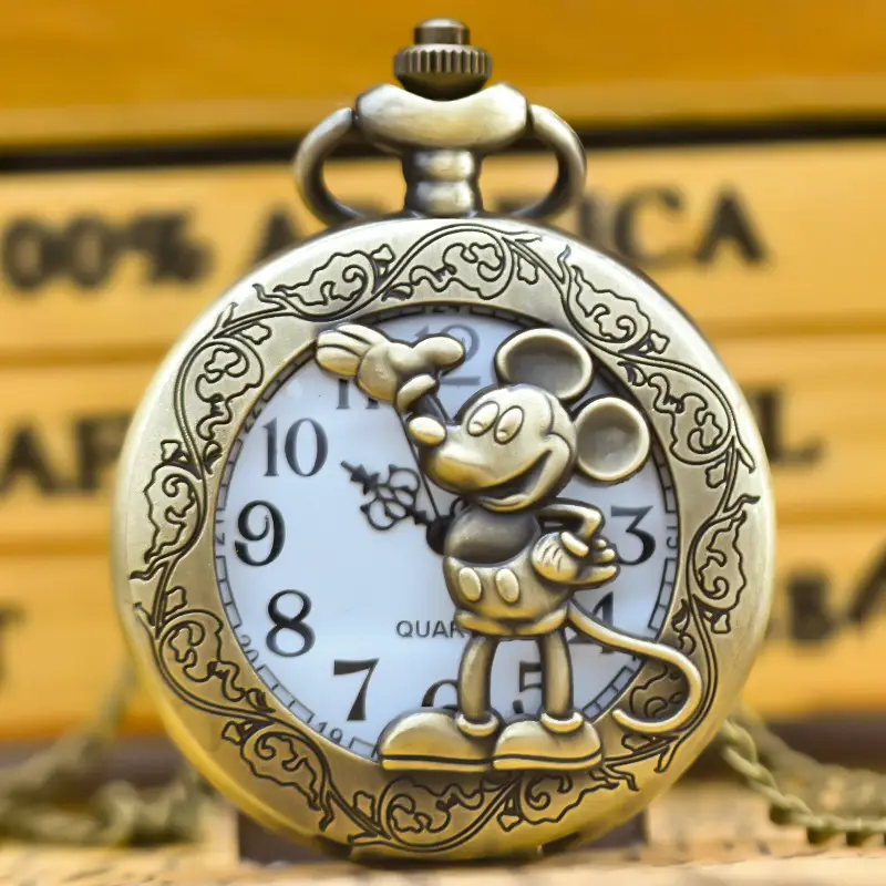 Cross-Border Animal Mouse Flip Pocket Watch Necklace - Image 6