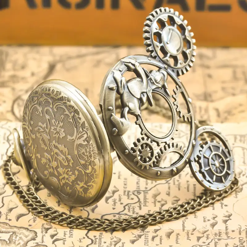 Cross-Border Animal Mouse Flip Pocket Watch Necklace — feature 7