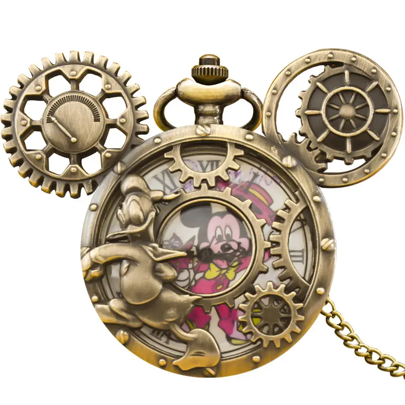 Cross-Border Animal Mouse Flip Pocket Watch Necklace - Image 2