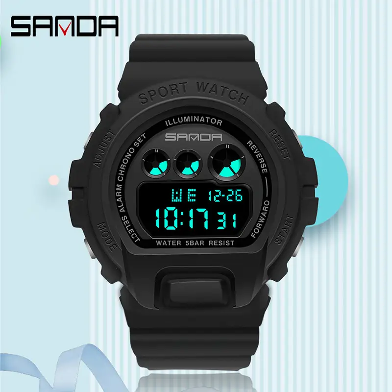 Sanda Youth LED Digital Watch Pink Red Sport Watch - Image 6