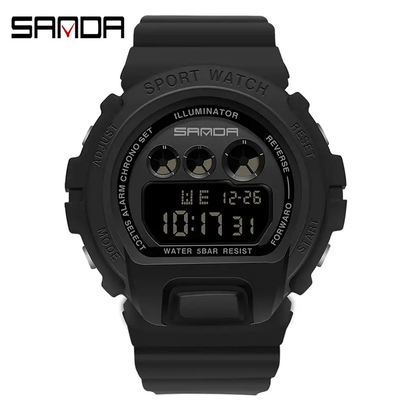 Sanda Youth LED Digital Watch Pink Red Sport Watch - Image 7