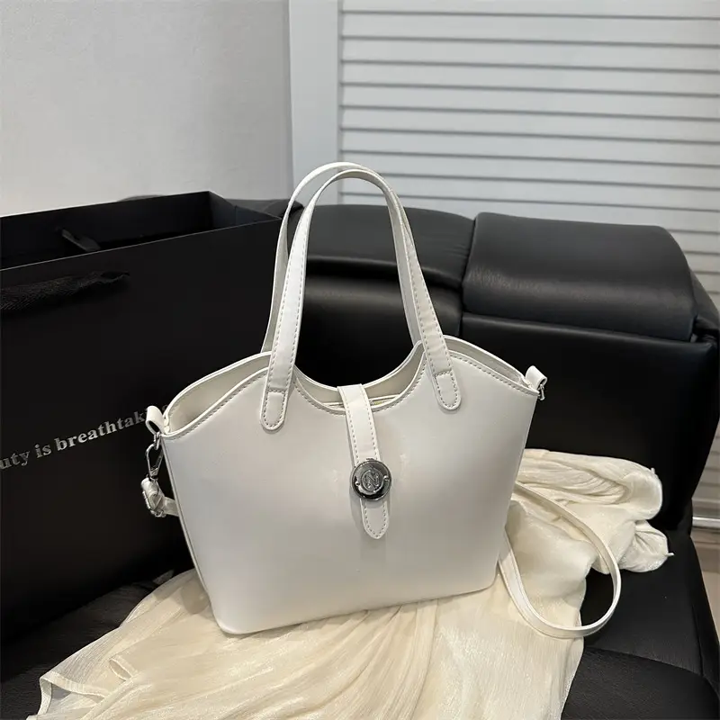 Pink Textured Handheld Bucket Bag for Women - Image 9