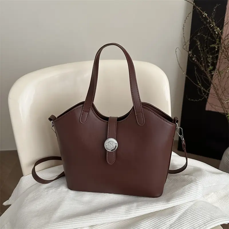 Pink Textured Handheld Bucket Bag for Women - Image 10