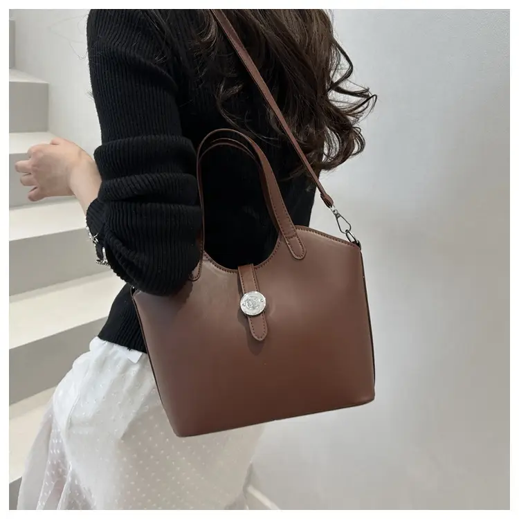 Pink Textured Handheld Bucket Bag for Women — feature 17