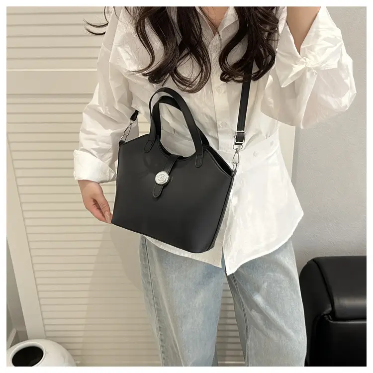 Pink Textured Handheld Bucket Bag for Women — feature 20