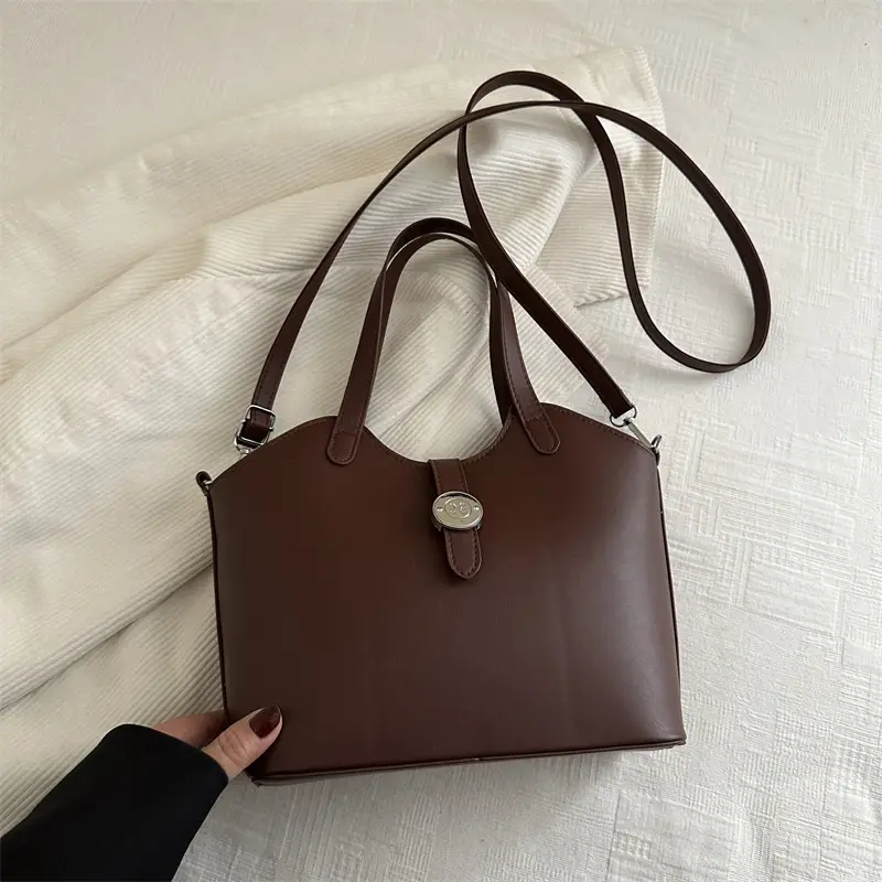 Pink Textured Handheld Bucket Bag for Women - Image 7