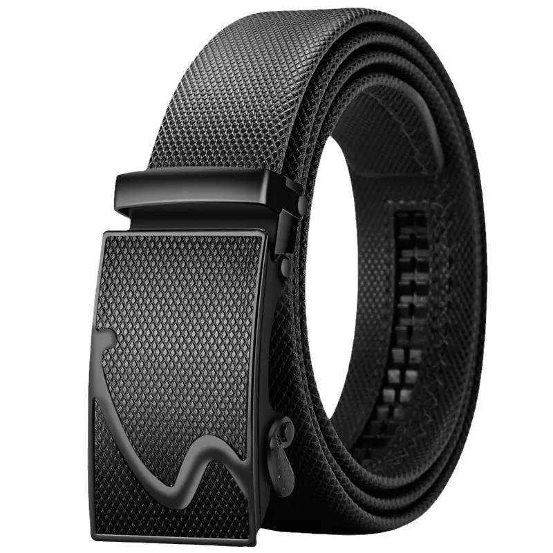 Men's Brown Leather Automatic Buckle Belt - Image 20