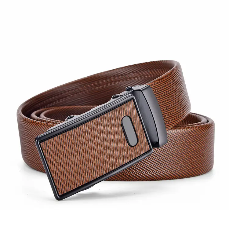 Men's Brown Leather Automatic Buckle Belt — feature 10