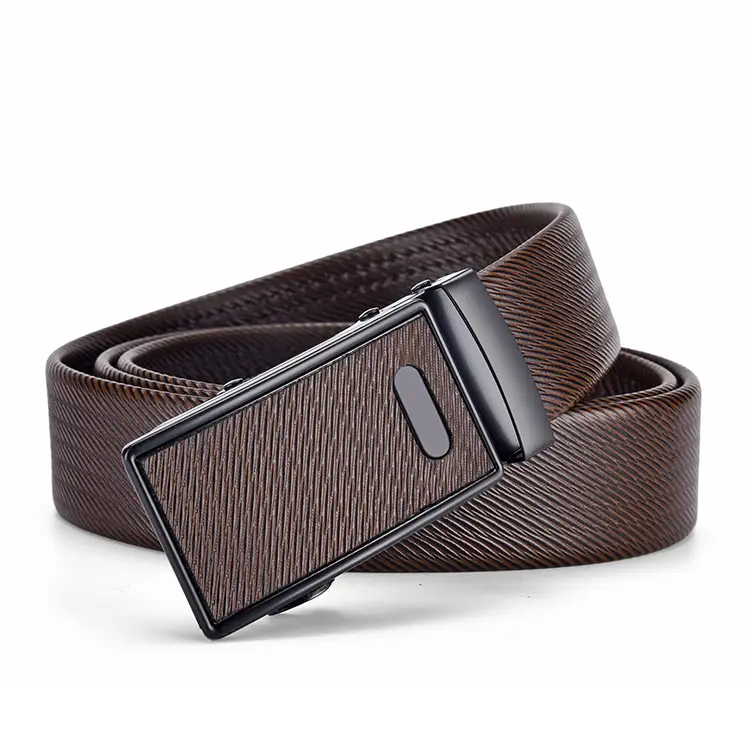 Men's Brown Leather Automatic Buckle Belt — feature 14