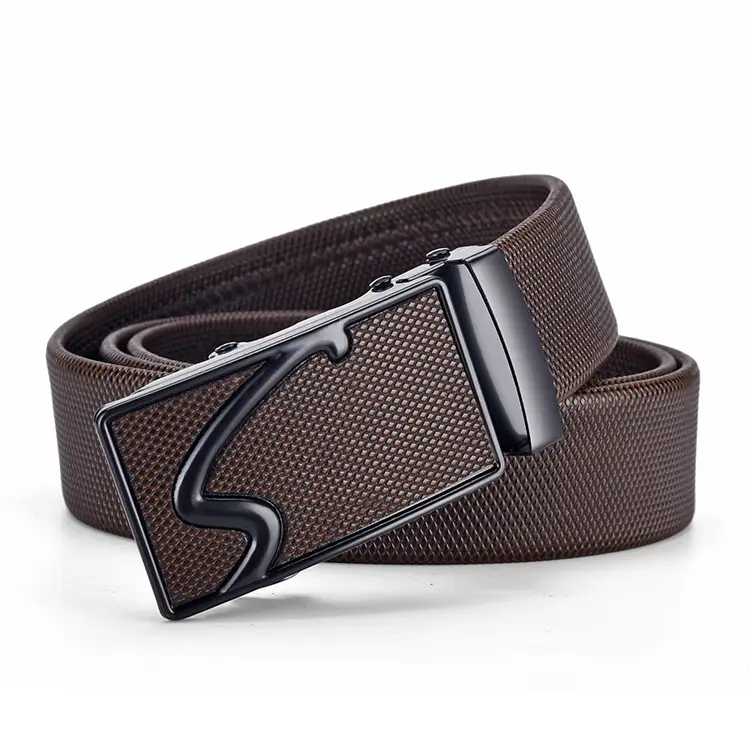 Men's Brown Leather Automatic Buckle Belt — feature 16