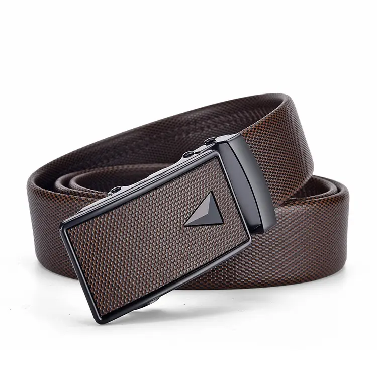 Men's Brown Leather Automatic Buckle Belt — feature 6