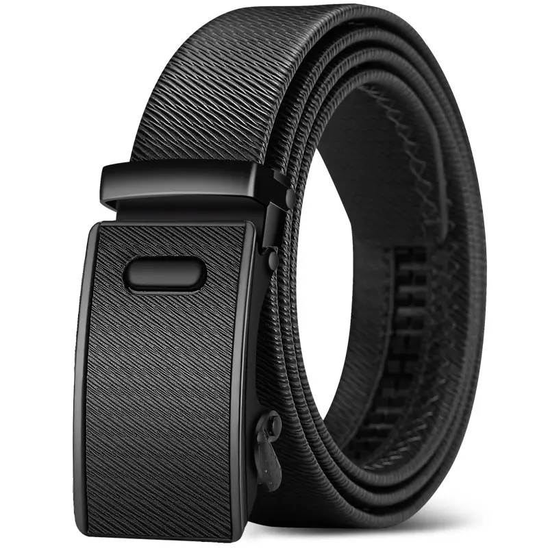 Men's Brown Leather Automatic Buckle Belt - Image 13