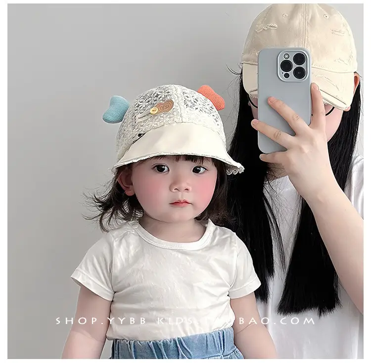 Girls Sun Hat with Cute Beads & Big Brim — feature 1