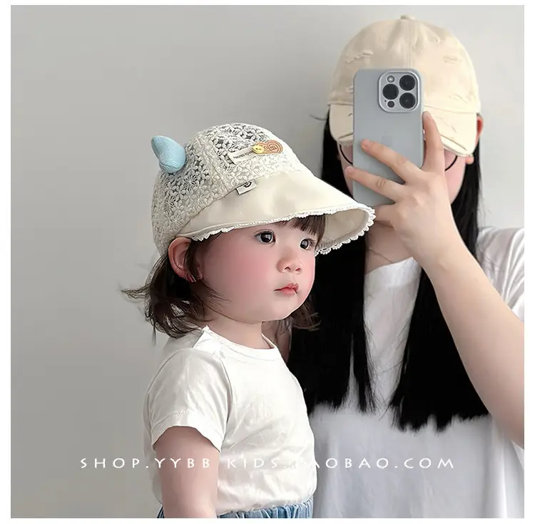 Girls Sun Hat with Cute Beads & Big Brim — feature 2