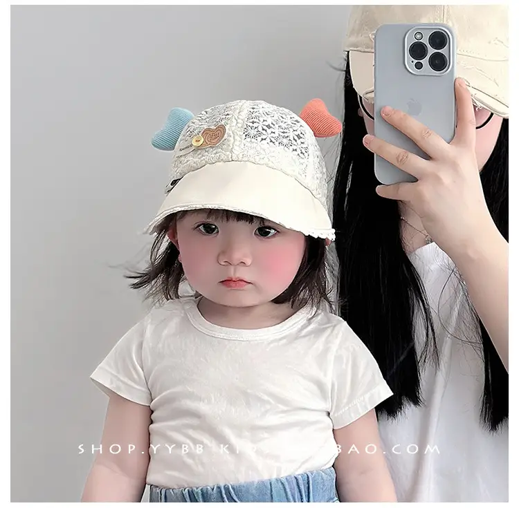 Girls Sun Hat with Cute Beads & Big Brim — feature 3