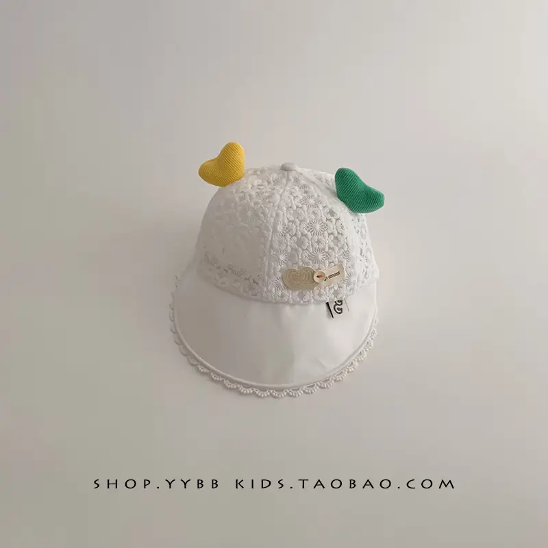 Girls Sun Hat with Cute Beads & Big Brim - Image 2