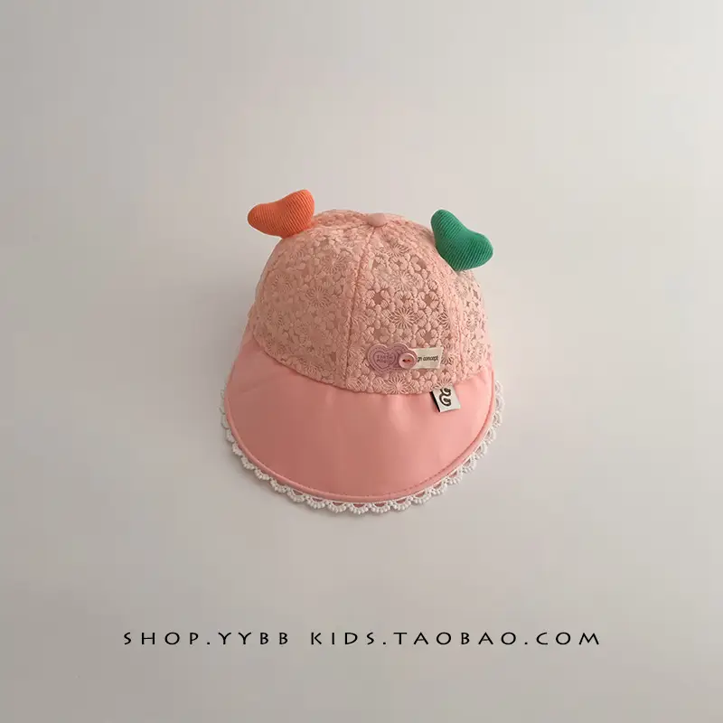 Girls Sun Hat with Cute Beads & Big Brim - Image 3