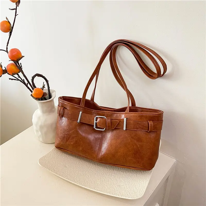 2025 Retro Brown Leather Shoulder Bag for Women - Image 7
