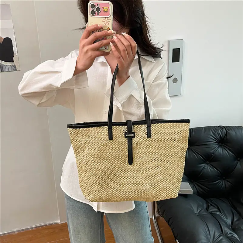 Western Straw Tote Bag Large Capacity 2025 Spring - Image 5