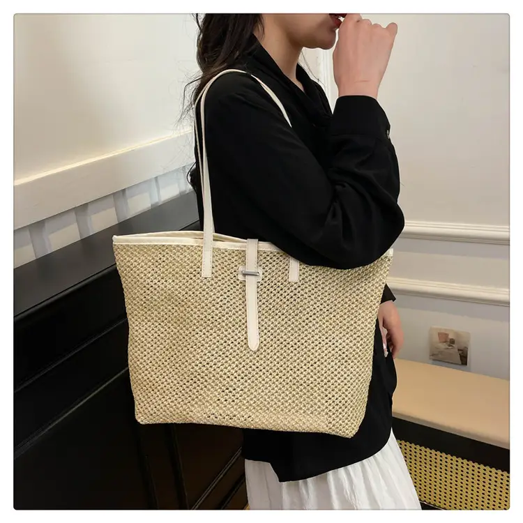 Western Straw Tote Bag Large Capacity 2025 Spring — feature 14