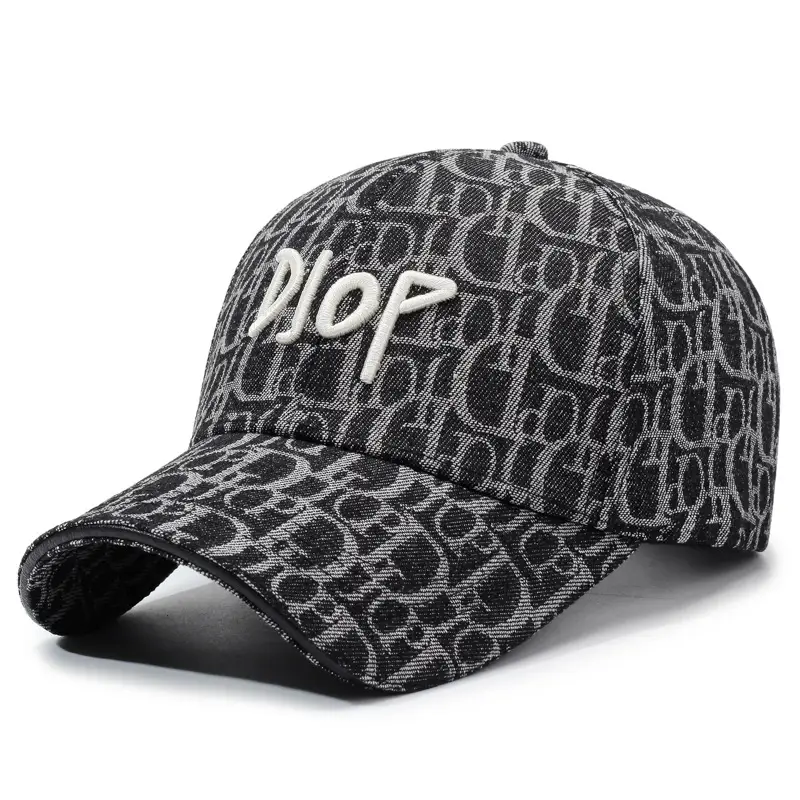 Men's Blue Printed Baseball Cap with "BOP" Embroidery - Image 8