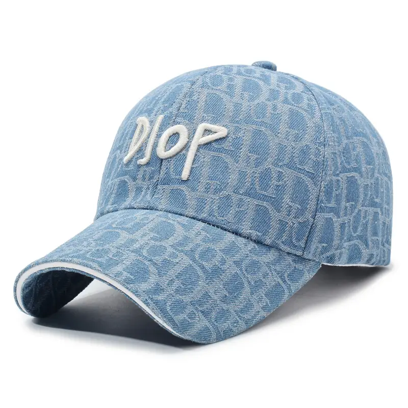 Men's Blue Printed Baseball Cap with "BOP" Embroidery - Image 3