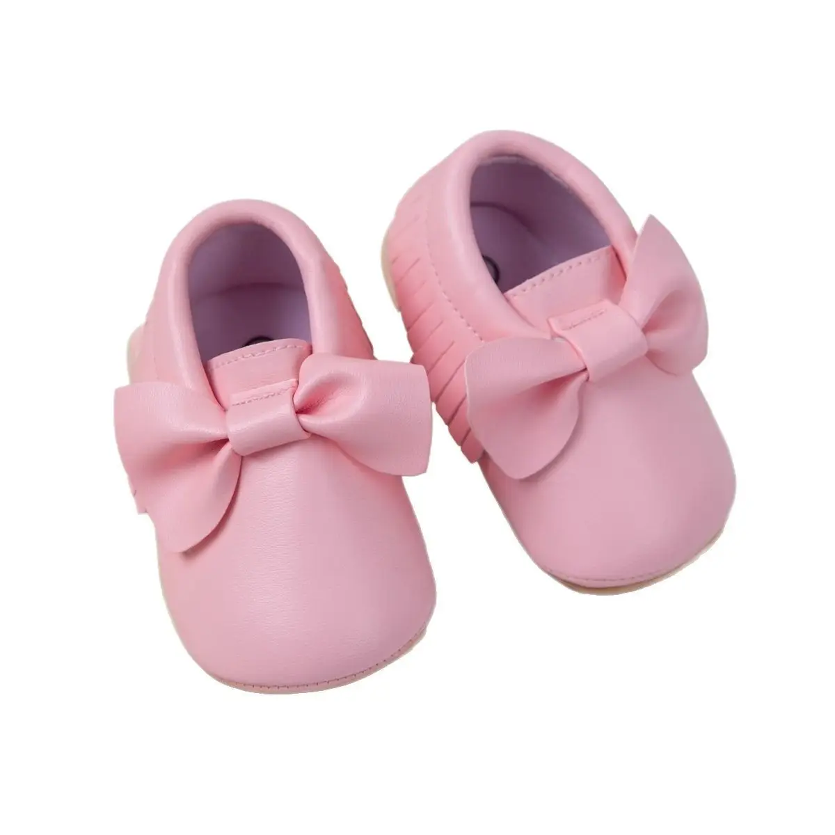 Gold Tassel Bow Slip-On Baby Shoes 0-1Yr Soft Soled
