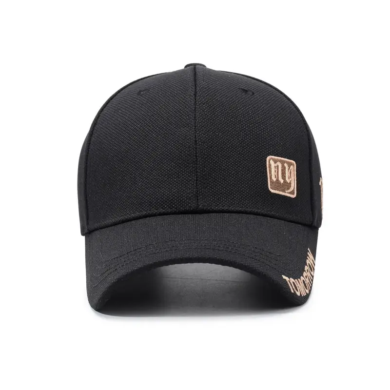 Men's Black Embroidered Baseball Cap with Logo - Image 9