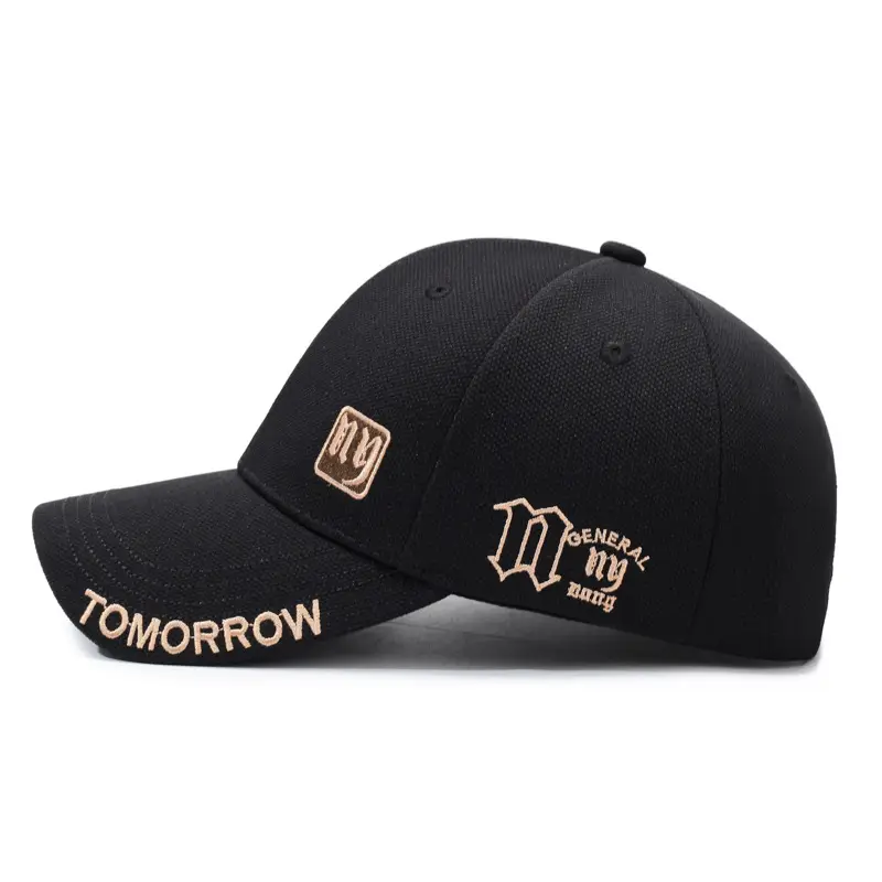 Men's Black Embroidered Baseball Cap with Logo - Image 10